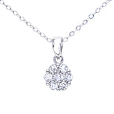 0.2ct Round Diamond Cluster Pendant in UK Hallmarked 9ct White Gold
